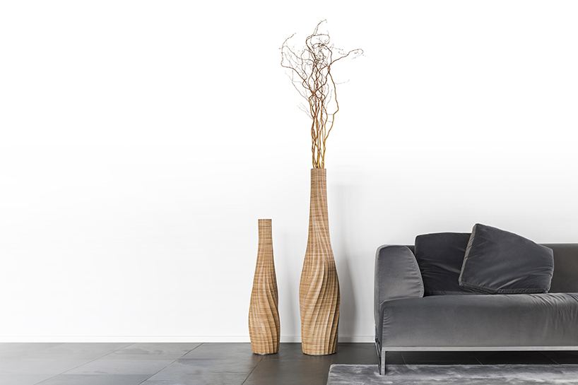 AESTUS vases: Two AESTUS vases beside a sofa