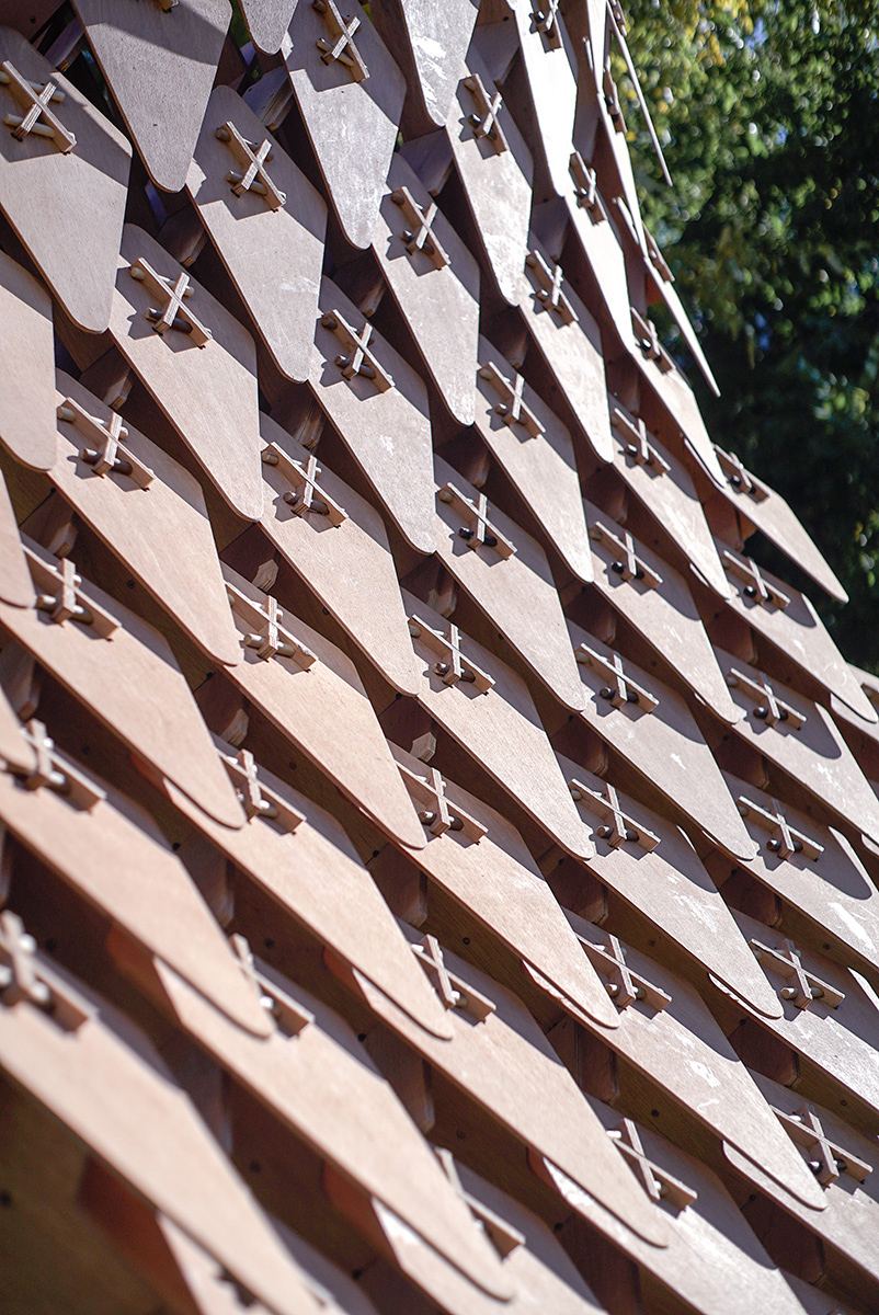 Dragon Skin Pavilion: Underside of the shingle layers