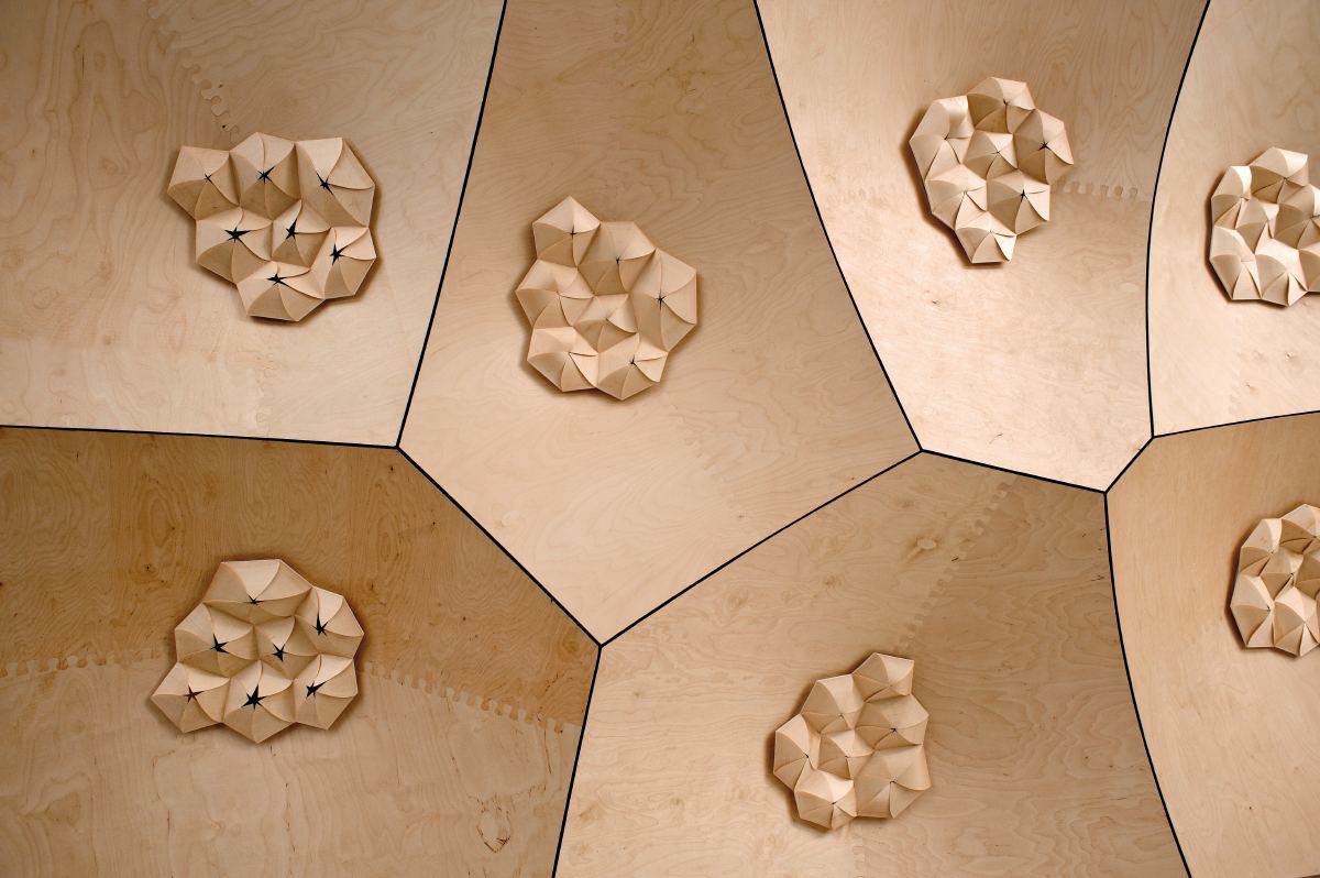HygroSkin: Meteorosensitive Pavilion: Close-up of the humidity-responsive apertures