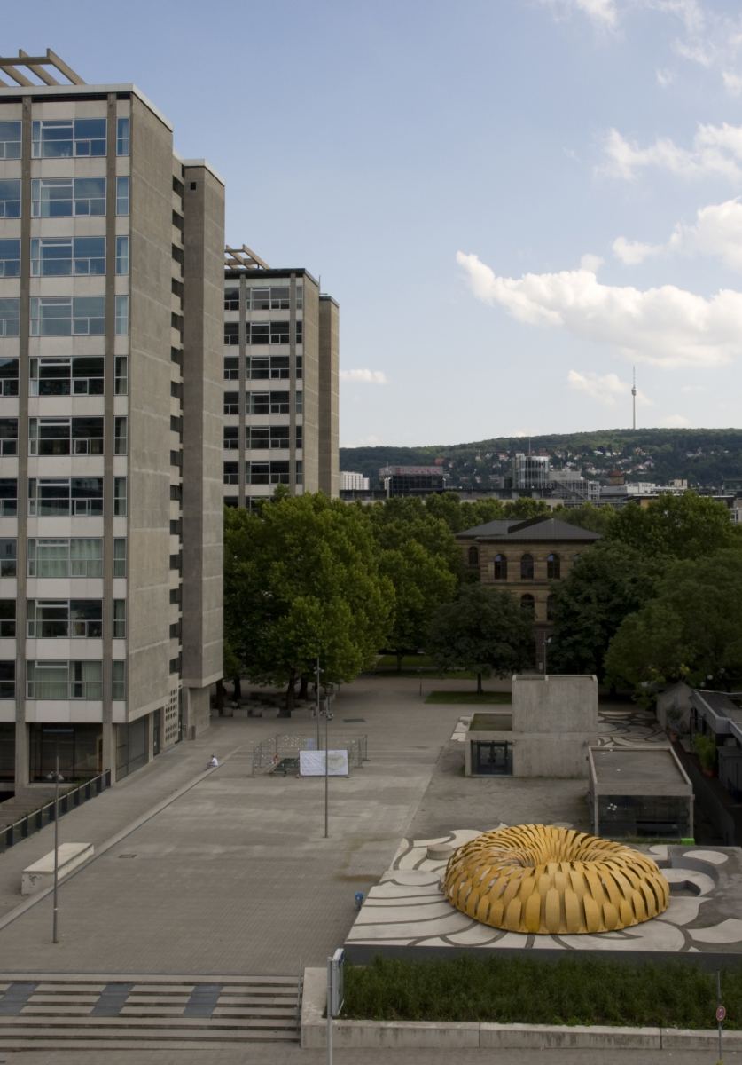 ICD/ITKE Research Pavilion 2010: Pavilion seen from a building above